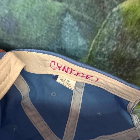 blue mermaid embroidered y2k cap whimsical one size - Picture 5 of 5